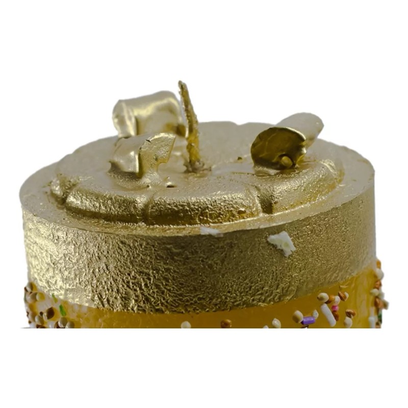 CEB Velón Dorado Ritualizado Cuerno De La Abundancia