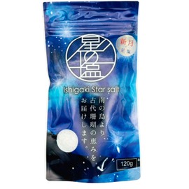 Star Salt, 4.2 oz (120 g), Okinawa, Ishigaki Island, Natural Salt, Mineral Salt, Natural Salt, New Moon Salt x 1 Bottle