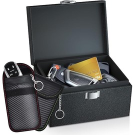 Faraday Key Fob Protector, 2 Pack Faraday Bags for Car Keys, RFID Signal Blocking Box for Car Security