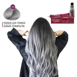 Tinte Permanente para el Cabello Anven Colore 9.9 en Crema Rubio Platinado Claro, Cubre Canas en su Totalidad, gran Durabilidad 90 G + Peróxido De 90 Ml De 20 Volúmenes.