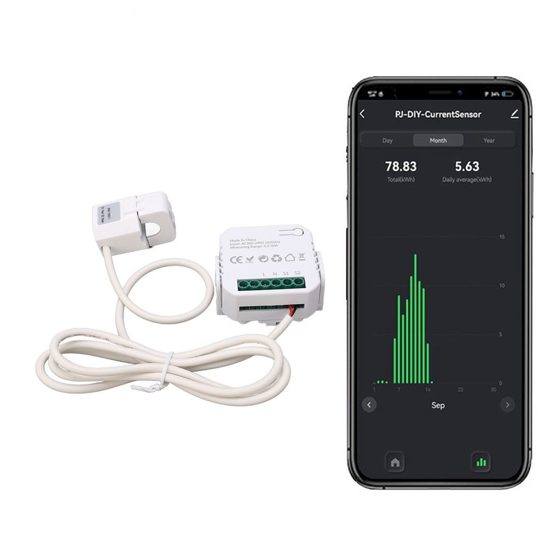 WiFi Energy Monitor Single Phase Smart Electricity Meter with Clamp