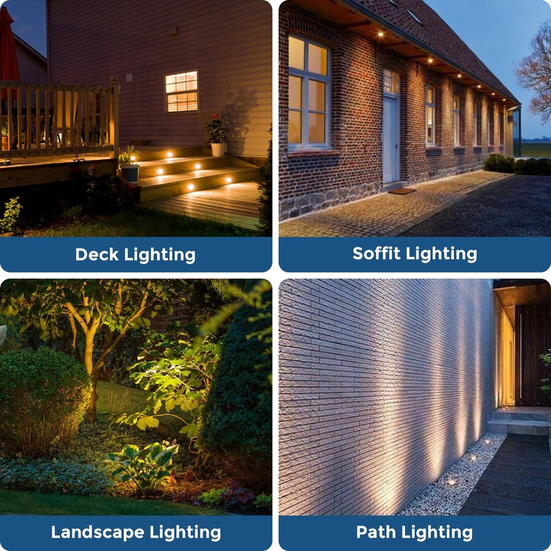 Gardencoin Outdoor Recessed LED Lights, Heavy Duty Soffit and Deck