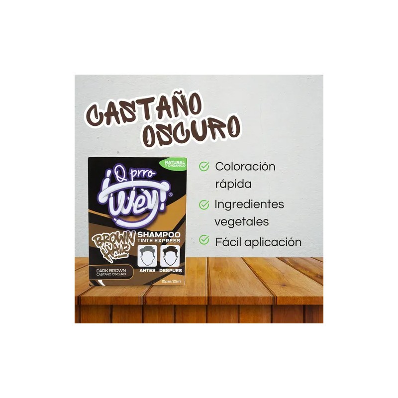 Shampoo Tinte Express Castaño Oscuro Express Hair Dye Shampoo Dark