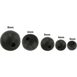Set of 110 Premium Rubber Beads Assorted Rubber Beads in Dispenser Tin Stopper Beads for Fishing, Black