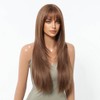 Peluca Larga con Flequillo Recto - Cabello Natural para Mujer