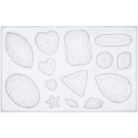 joyas molde blando de silicona Forma gema cabujsn diamante para fondant - Sugarcraft Herramienta de decoracion de torta - para glaseado de torta jabon velas pasta de chicle PMC 10.1 * 6.4 * 1cm