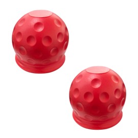 SHMZK 2 PCS Trailer Ball Cover, 2 Inch Rubber Waterproof Towing Hitch Ball Protective Cover, Universal Dustproof Tow Ball Sleeve Replacement for Truck RV Trailer, Car Accessories (Red)