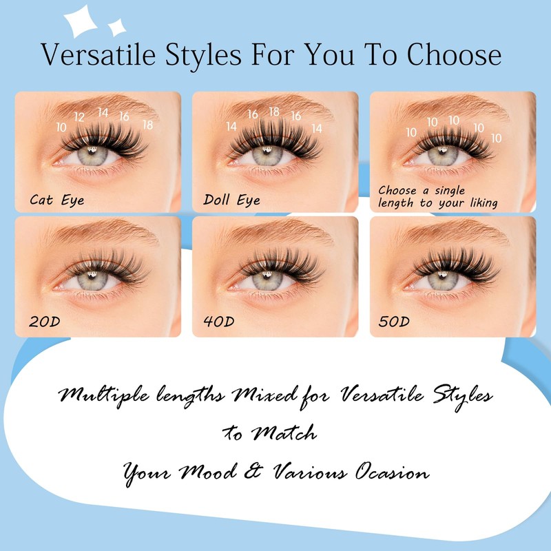 KevKev Lash Extension Kit 300Pcs Individual Lashes Kit Lash Clusters
