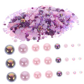 FOMIYES 60g Nail Art Beads Kit Abs Pearl Rhinestone Jewelry Flatback Gems for Nails Beads Charms DIY Mix
