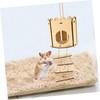 Kisangel 2pcs Wooden Hamster House Hideout Chair Assembly Pet Nest