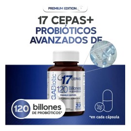 Probióticos 17 Cepas de 120 Billones Megabiotic Premium Edition 30 Cápsulas Sin Sabor