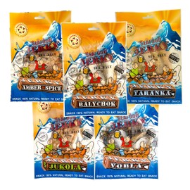 CANTINA STAR Beer Party Set | Fish Jerky (Dried Fish) | Vobla, Balychok, Taranka, Jukola Cod, Amber Spice | 3.17oz - 5 Count