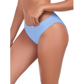 Ocean Blues Women's Sea Blue Low Waisted Bikini Bottom Full Coverage Swim Bottom Size Small