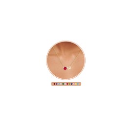 Esrial Heart Birthstone Initial Necklace for Women Girls,14K Gold Plated Heart Letter A-Z Necklace Dainty Birthday Trendy Jewelry Gifts for Women Girls Daughter(July,Initial M)