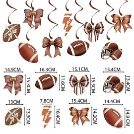 Rugby Party Decorations Touch Down Football Banner, Football/Rugby Theme Banner Hanging Swirl Decor for Rugby Birthday Party, Sports Rustic, Game Day Tailgate Party Supplies Photo Prop