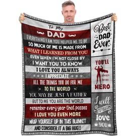 Keeinow Gifts for Dad, Dad Birthday Gifts, Cool Dad Gifts, Gifts for Dad Who Wants Nothing, Best Dad Ever Gifts, Gifts for Dad from Daughter Son, Dad Gifts for Christmas Throw Blanket 60"x50"