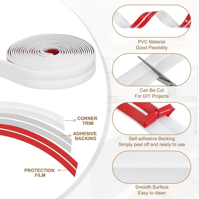 PATIKIL Wall Corner Protector 0.8 in x 10 Ft, Self