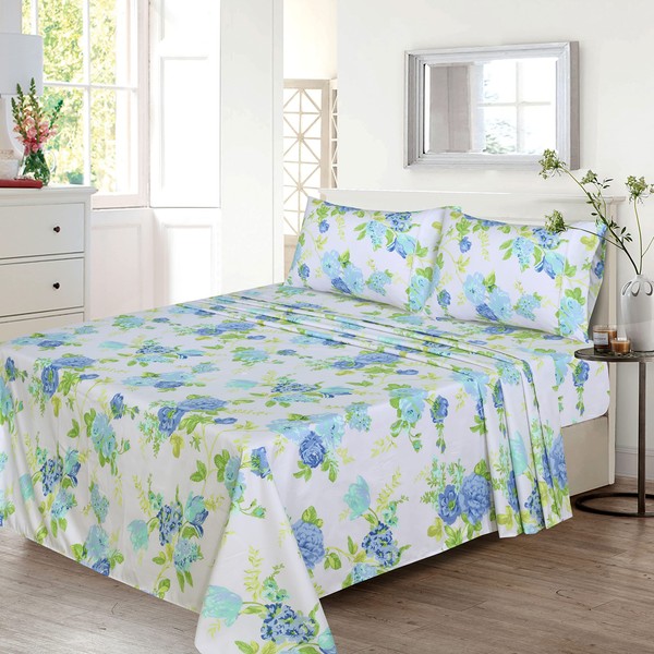 RUVANTI Full Size Sheets Set, Brushed Microfiber Sheets 4 Pieces