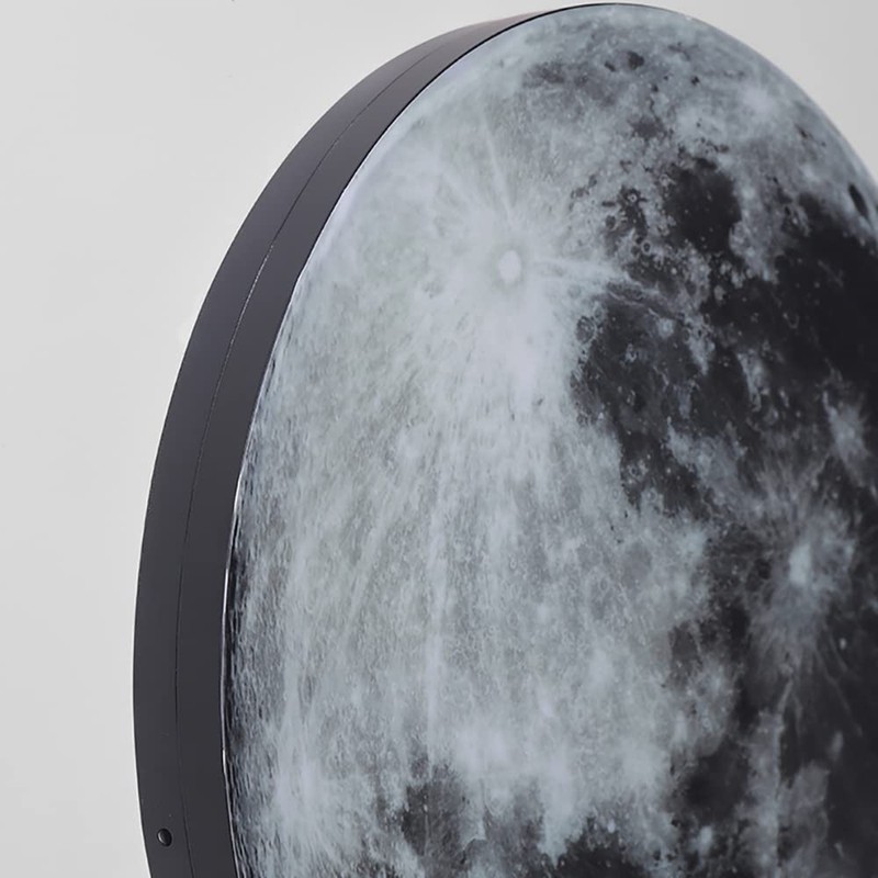Aeyee Modern Moon Wall Sconce Lighting, Dimmable Nightlight with Remote