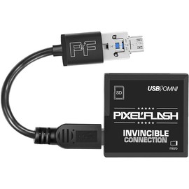 PixelFlash Memory Square SD and MicroSD Card Reader (USB/Mini USB) SD Micro SD SDXC SDHC MMC Micro SDXC, Micro SDHC Mac Windows Linux Chrome (Pack of 20)
