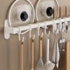 Wall Mount Utensil Rail Rack Easy Sliding Space Aluminum Kitchen