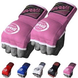 Farabi Boxing Inner Gloves Hand Wraps Gel Easy Wraps Protector Gloves Adult Pair (Pink-2, L/XL)