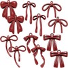 QREED 12pcs Red Bow Charm,Cute Charms Bowknot Pendant,Alloy Metal Charms