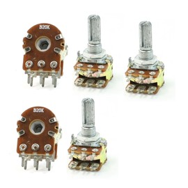 IIVVERR B20K 20K Ohm Adjustment Double Linear Rotary Taper Potentiometer 5 Pcs (B20K 20K Ohm Potenciómetro giratorio lineal doble cónico de ajuste 5 pcs