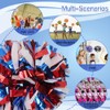 Lovecheer 2PCS Red Blue White Cheerleading Pom Poms Metallic Cheer