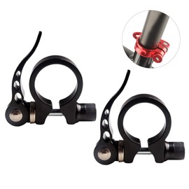 DAZISEN Bicycle Seat Tube Clip - Aluminium Alloy Ultralight Quick Release Road Bike Seatpost Seat Post Clamp 31.8mm Black,2*Black,31.8mm