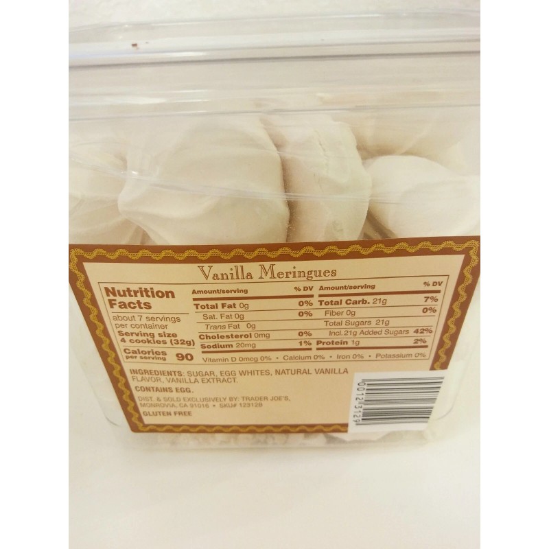 Trader Joe's 4 Packs Trader Joe's Vanilla Meringues Cookies Fat