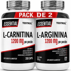 Combo L Carnitina + L Arginina Essential 200 Cápsulas c/u TSN Testrol