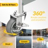 HOLKIE Caster Wheels 3 inch Locking Stem Casters, 3/8" -16