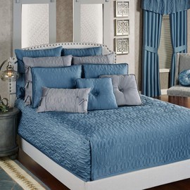 Touch of Class Oxford Classics Quilted Bedding and Accessories Available in 5 Colors to Mix and Match Blue Shadow Mini Coverlet Set Cal King