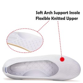 Frank Mully Zapatos planos de ballet para mujer, zapatos de vestir de punto, punta redonda, zapatos planos para caminar, zapatos planos para mujer, cuña baja, cómodos y suaves, Azul Aqua, 12 US