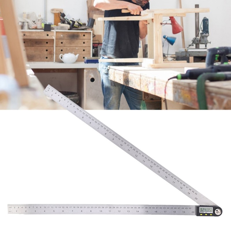 0‑500mm Digital Angle Finder Ruler 0‑360° LCD Protractor Angle Gauge