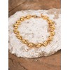 HAQUIL Gold Plated Stainless Steel Skull Bead Linked Bracelet for