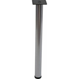 Häfele Hafele Table Legs Set of 4, 220 lbs Static Load Capacity Per Leg, Ø60 mm - Silver Aluminum, 34 1/2"