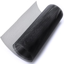 AICARS 47''×16‘’ Car Grill Mesh Metal Mesh 120x40cm Expanded Metal Sheet Made of Black Painted Aluminum Alloy with 4x8mm Rhombic Hole Insert Bumper