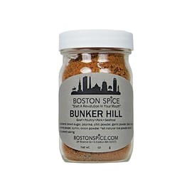 Boston Spice Bunker Hill Handmade Gourmet Barbecue Seasoning Blend Beef Poultry Seafood Pork Vegetables Smoking Smoker Fish Steak Ribs BBQ Grill Grilling Oven Roasting 1/2 Cup Spice 2.7oz/77g Jar