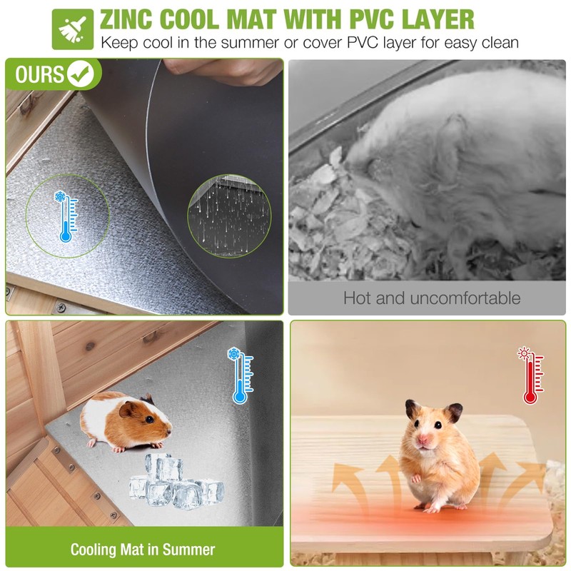GUTINNEEN Guinea Pig Cages with Anti Chewing Edges and Cool