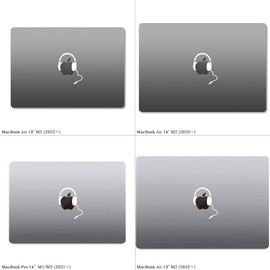 Sticker Town Macbook Skin Sticker Decal Headphones 2 "headphone2" White M Size