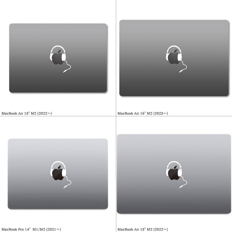 Sticker Town Macbook Skin Sticker Decal Headphones 2 "headphone2" White
