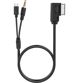AMI MDI MMI Micro AUX Music Interface Cable, AUX-in 3.5mm Jack Media-in Data Sync Transfer & Charing Adapter for, A3 A4 with MMI 3G+ System