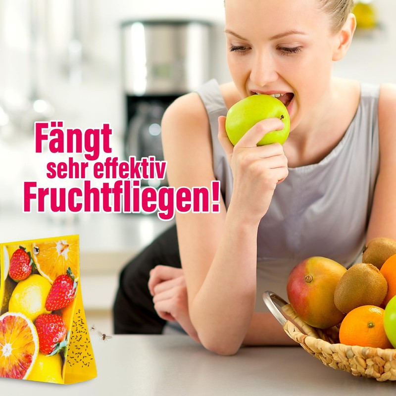 inseko Fruchtfliegen Falle I effektive Obstfliegenfalle I inkl. Fruchtfliegenköder und