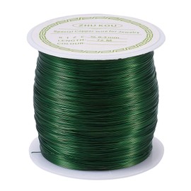 PandaHall 236 Feet Tarnish Resistant Bare Copper Wire 28 Gauge 0.3mm Jewelry Beading Wire for Crafts Beading Jewelry Making Supplies(Green)