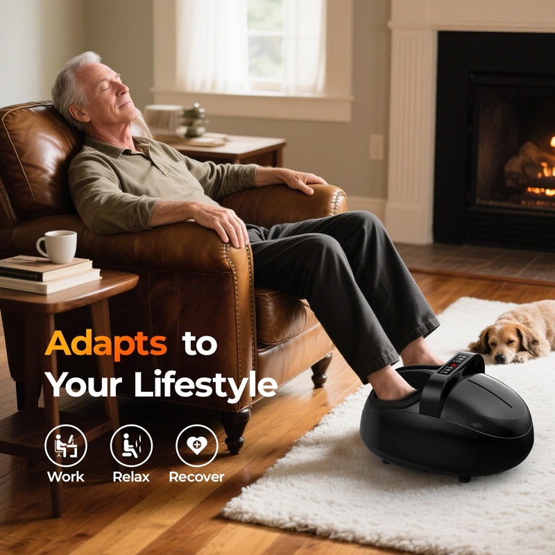 HTM Foot Massager with Heat, 5 Modes & 9-Level Intensity