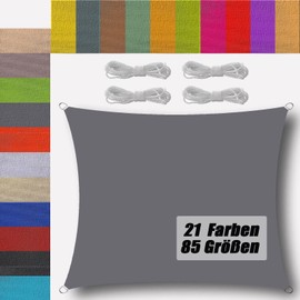 Waterproof Awning, Rectangular, 1 x 2.5 m, Sun Sail, Balcony Rain Cover, 95% UV Protection, Wind Protection, Canopy, Tarpaulin for Garden, Patio, Outdoors, Camping, Swimming Pool, Grey