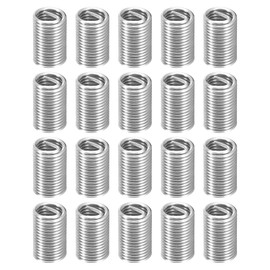 sourcing map 30Pcs Helical Threaded Inserts, M5-0.8x3D 304 Stainless Steel Threaded Socket, Thread Repair Insert for Plastic Wood Thread Repair