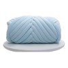 Terciopelo Chunky Yarn Arm Knitting Pet Bed Azul Claro
